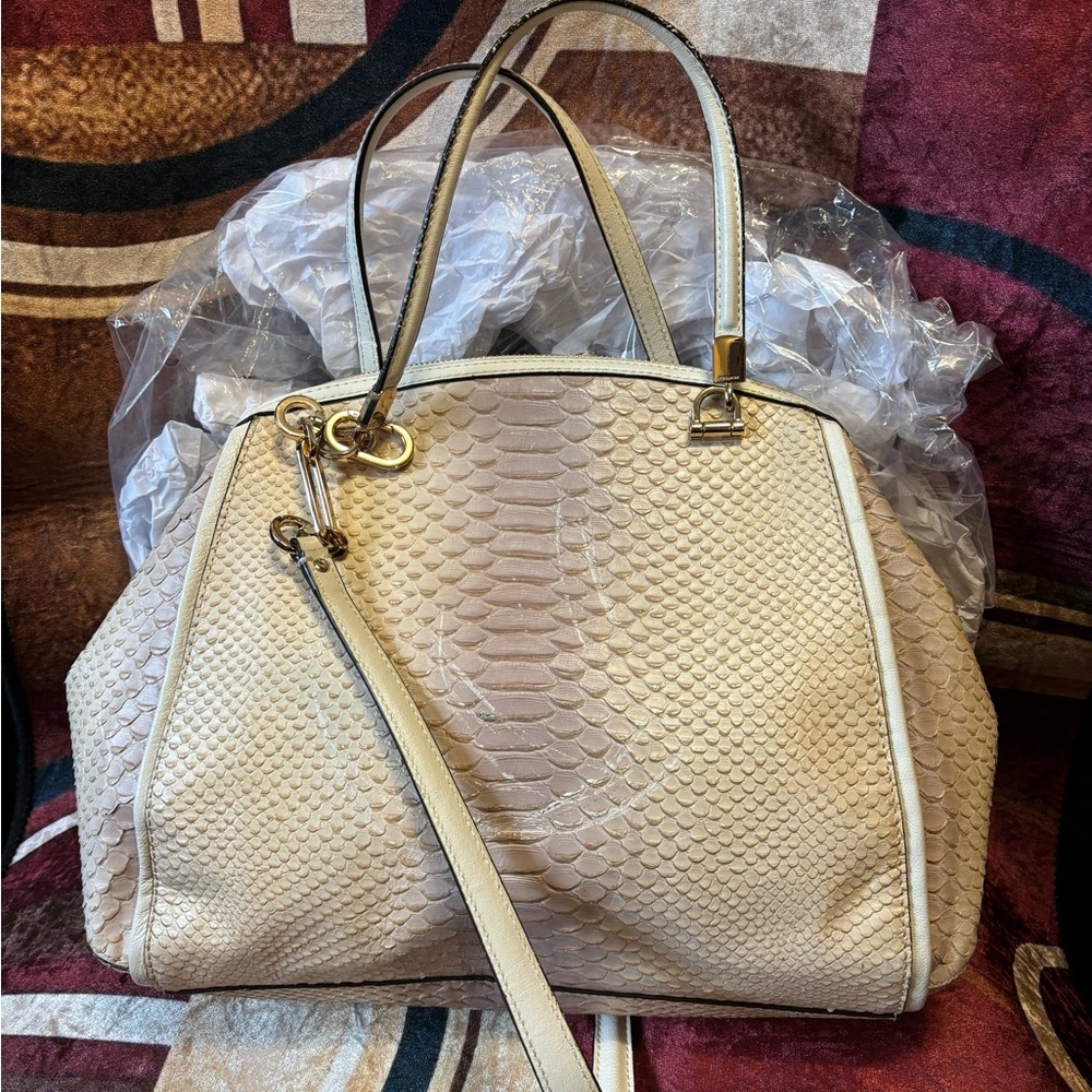 Coach Madison pinnacle Python Embossed Dome Satchel Bag - Picture 13 of 14